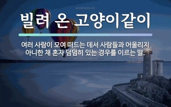 속담: 빌려 온 고양이같이