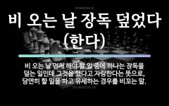 속담: 비 오는 날 장독 덮었다 (한다)