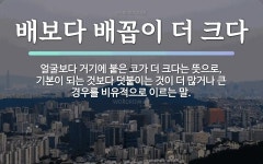 속담: 배보다 배꼽이 더 크다