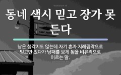 속담: 동네 색시 믿고 장가 못 든다