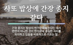 속담: 사또 밥상에 간장 종지 같다