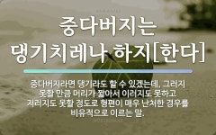 속담: 중다버지는 댕기치레나 하지[한다]