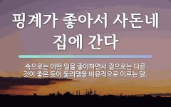 속담: 핑계가 좋아서 사돈네 집에 간다
