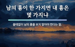 속담: 남의 흉이 한 가지면 내 흉은 몇 가지냐