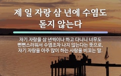 속담: 제 일 자랑 삼 년에 수염도 돋지 않는다
