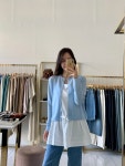 티아모도노 끈나시 레이어드 셔링 블라우스 2color