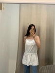 티아모도노 끈나시 레이어드 셔링 블라우스 2color