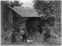 Faust family and cabin home | Library of Congress Faust family and cabin home