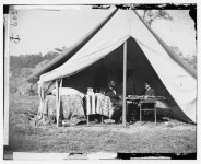 [Antietam, Md. President Lincoln and Gen. George B. McClellan in the generals tent; another view] | Library of Congress... 