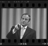 [Lee A. Iacocca, President of Ford Motor Company, head-and-shoulders portrait, facing front, gesturing with hand, as he speaks... 