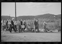 Funeral procession of first death on project. Boy five years old. Red House Farms, West Virginia | Library of Congress Funeral... 