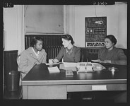 From National Youth Administration to Washington navy yard. Twenty year old Miss Juanita E. Gray of 226 Fifty-ninth Street... 