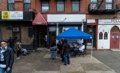 Free food, 2272 Adam Clayton Powell Blvd., Harlem | Library of Congress Free food, 2272 Adam Clayton Powell Blvd., Harlem