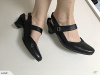 $1R *KLOUDS* Black leather EVITA wide-fit sling-back low heel *40* | Trade Me $1R *KLOUDS* Black leather EVITA wide-fit sling... 
