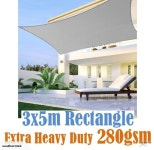Shade Sail 3x5m Grey EXTRA Heavy Duty 280gsm | Trade Me Shade Sail 3x5m Grey EXTRA Heavy Duty 280gsm