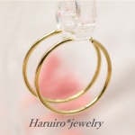 います K18YGフープピアス by Haruiro*jewelry｜ラクマ （G3961）の通販 いやすいタ