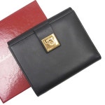 BrandValue: 살바토레 페라가모 Salvatore Ferragamo W훅크 반접기 지갑 간치니브락크 x골드 레더 레이디스- g0440 | 라쿠텐 일본... 