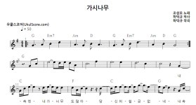 가시나무 > 악보 | 우쿨스코어 우쿨스코어