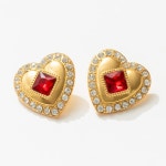 프레이저 스털링 x 포러브앤레몬 루비 레드 하트 이어링 귀걸이 - 울랄라 편집샵 프레이저 스털링 x 포러브앤레몬 루비 레드 하트 이어링 귀걸이