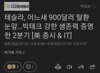 테슬라, 어느새 900달러 탈환 눈앞…빅테크 강한 생존력 증명한 2분기... 어느새 900달러 탈환 눈앞…빅테크 강한 생존력 증명한 2분기 [美... 
