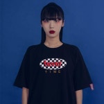 [피버타임] black&white check T-shirt - black [손세탁필수]