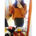 전서영(wjstjdud011)님의 스타일       | 인디핑크 니트랑 회색골지 치마그리구 흰 자켓 👍#골덴...