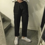 (thesocia1b)님의 스타일       | 허리 밴딩이라 너무 편하고 핏도 너무 이뻐요 ㅠㅠ다리도 늘씬해보이고! 요새 입기 딱 좋네요 ㅎㅎ#베이직코  