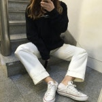 (thesocia1b)님의 스타일       | 허리 밴딩이라 너무 편하고 핏도 너무 이뻐요 ㅠㅠ다리도 늘씬해보이고! 요새 입기 딱 좋네요 ㅎㅎ#베이직코  