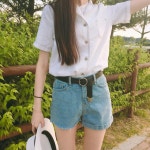 오브니(oyei305)’s style       | 유니크한 언발컷팅pt#코디#데일리룩#청반바지#반바지#바지#여름#남방#셔츠#티셔츠#데님팬츠#청바지#dail  