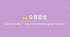 ⚠️ 오류 발생 | Invalid CSS after   expected expression... ⚠️ 오류 발생 | Invalid CSS after    expected expression... 