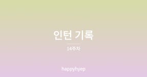 인턴 기록 - velog