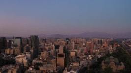 아침 황혼의 산티아고 시. 블루 아워. 무비클립, 동영상, 영상,HD 영상, HD 비디오, HD 비디오클립. 무비클립 203819718