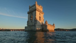 벨렘 타워(Belem Tower) 또는 세인트 빈센트 타워(Tower of St Vincent) - 리스보아(Lisboa)의 유명한 관광 랜드마크이자 관광 명소 - 일몰... 