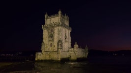 벨렘 타워(Belem Tower) 또는 세인트 빈센트 타워(Tower Of St Vincent) - 리스본의 유명한 관광 랜드마크이자 관광 명소 - 밤에는 타구스... 