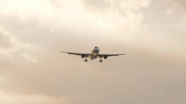Airplane landing in cloudy sky Stock Footage, Royalty Free Clip, Hd Video Footage. Footage 228095774 Airplane landing in cloudy sky