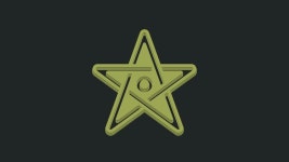 검은 배경에 고립 된 녹색 오각형 아이콘입니다. 매직 오컬트 스타 기호입니다. 4K 비디오 모션 그래픽 애니메이션 무비클립, 동영상, 영상... 