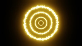 검은 배경에 서로 다른 크기의 원이나 고리를 회전시키는 빛나는 황금빛 플라즈마. 루프 모션 그래픽 무비클립, 동영상, 영상,HD 영상, HD... 