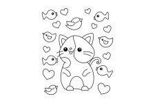 Download Cat Coloring Pictures 4834 x 3217 | Wallpapers.com