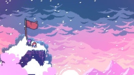 Download Celeste Game Pink Scenery Wallpaper | Wallpapers.com