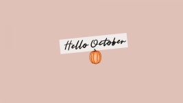 Download Hello October Cute Pc Landscape Background Wallpaper | Wallpapers.com