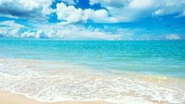 Download Serenity Blue Beach Scape Wallpaper | Wallpapers.com