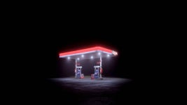 Download Solo Gas Station In Dark Place Wallpaper | Wallpapers.com
