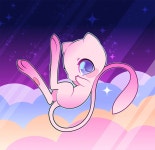 Download Cute Mew Flying Through the Clouds Wallpaper | Wallpapers.com