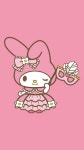 Download Cute My Melody Wearing Pink Gown Wallpaper | Wallpapers.com