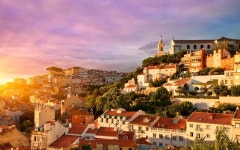 Download Lisbon Houses On A Hill Wallpaper | Wallpapers.com
