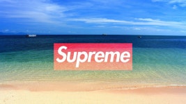 Download Red Supreme And Beach Wallpaper | Wallpapers.com