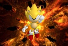 Download A vivid image of Super Sonic the Iconic, Blue Hedgehog Wallpaper | Wallpapers.com