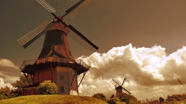 Wallpaper Holland, 4k, HD wallpaper, Mill, wind, field, sky, grass, nature, clouds, Netherlands, Nature #925