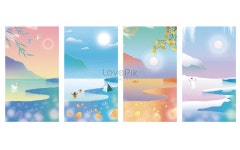 풍경 봄 여름 가을 겨울 모바일 벽지 일러스트 무료 다운로드 - Lovepik 풍경 봄 여름 가을 겨울 모바일 벽지