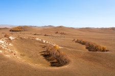  프리미엄 Ulanbutong Bashang 초원 가을 풍경의 항공 사진